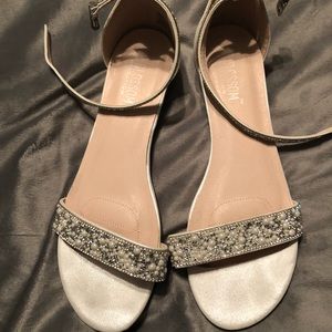 David’s Bridal Ivory Satin Sandals